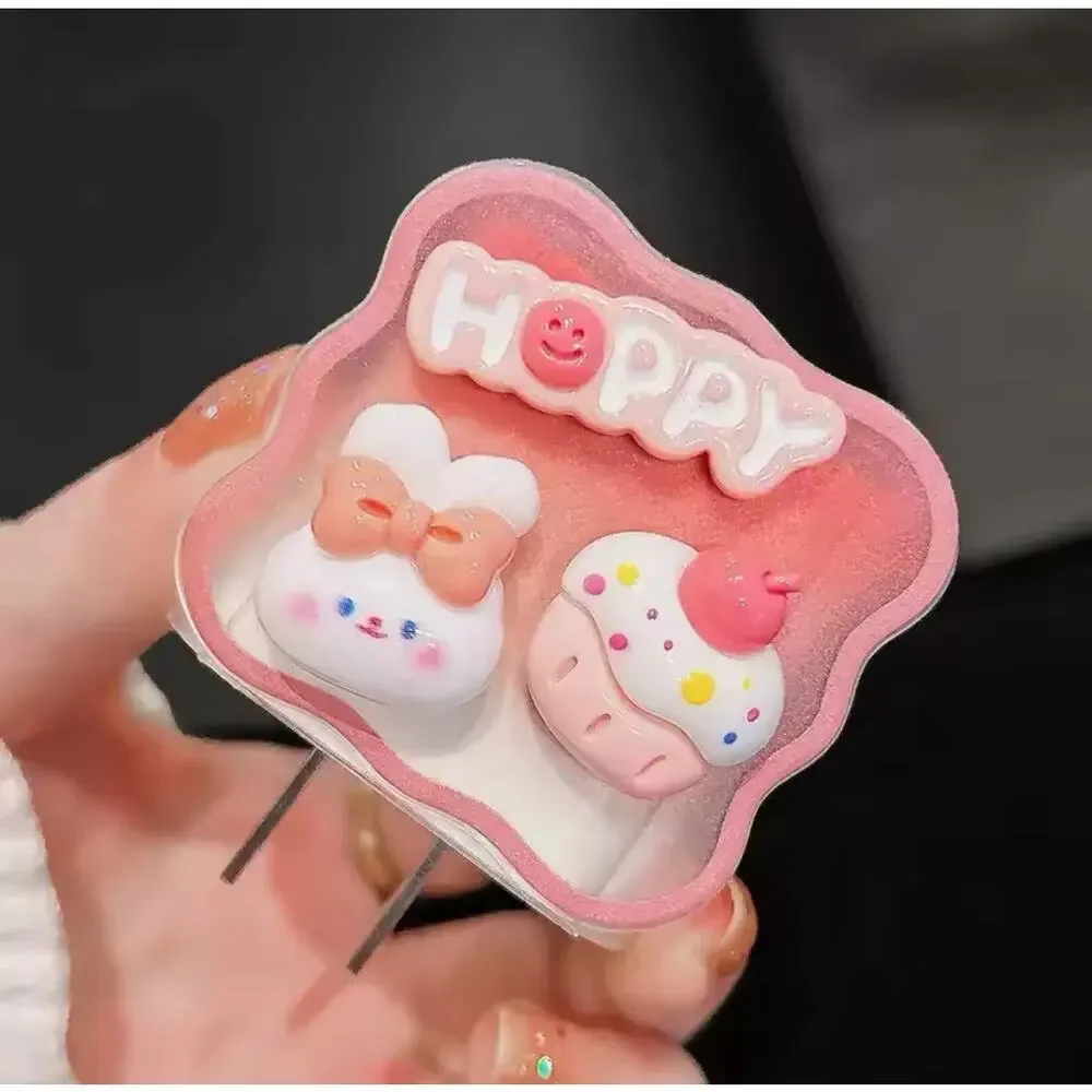 Cute Pink cake and Bunny iPhone CHarger Protector P14